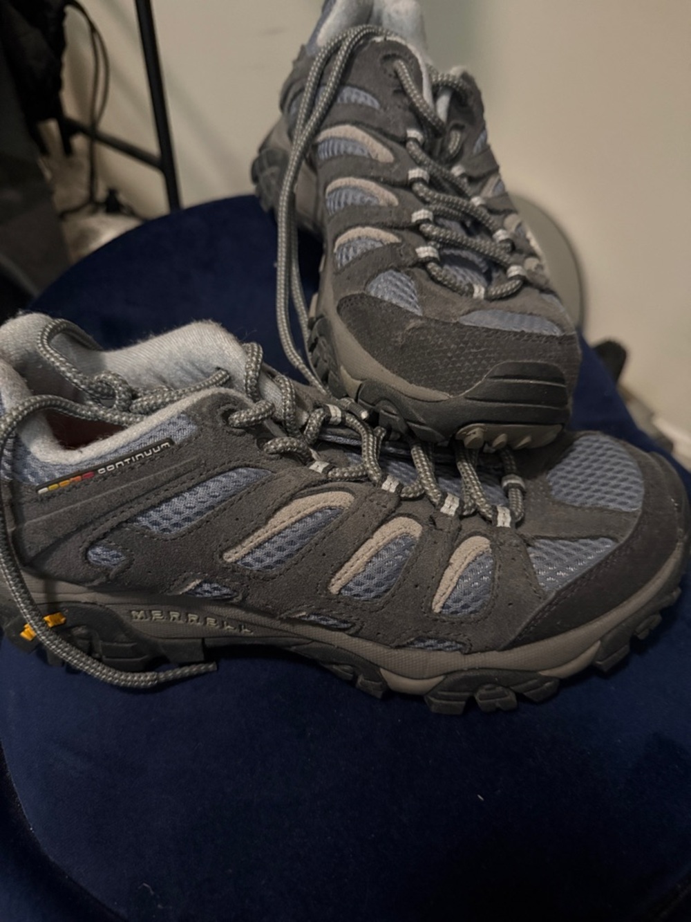 Merrell Grey and Slate Blue Hiking Shoes